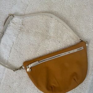 Clare V Chic Mustard Yellow suede Grande Fanny Crossbody Bag